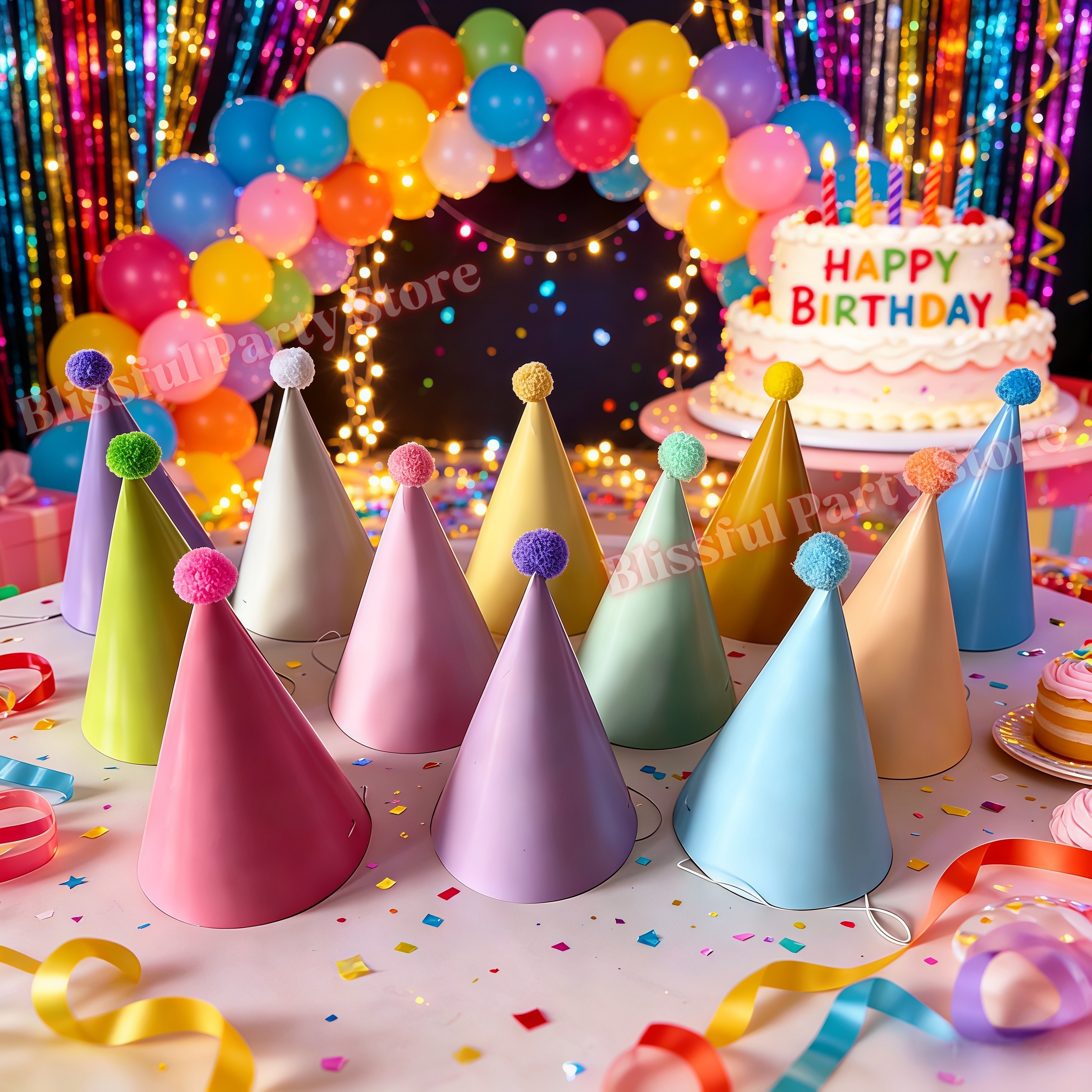 Colorful Birthday Party Hats M – обзор и цена Party Hat Cone
