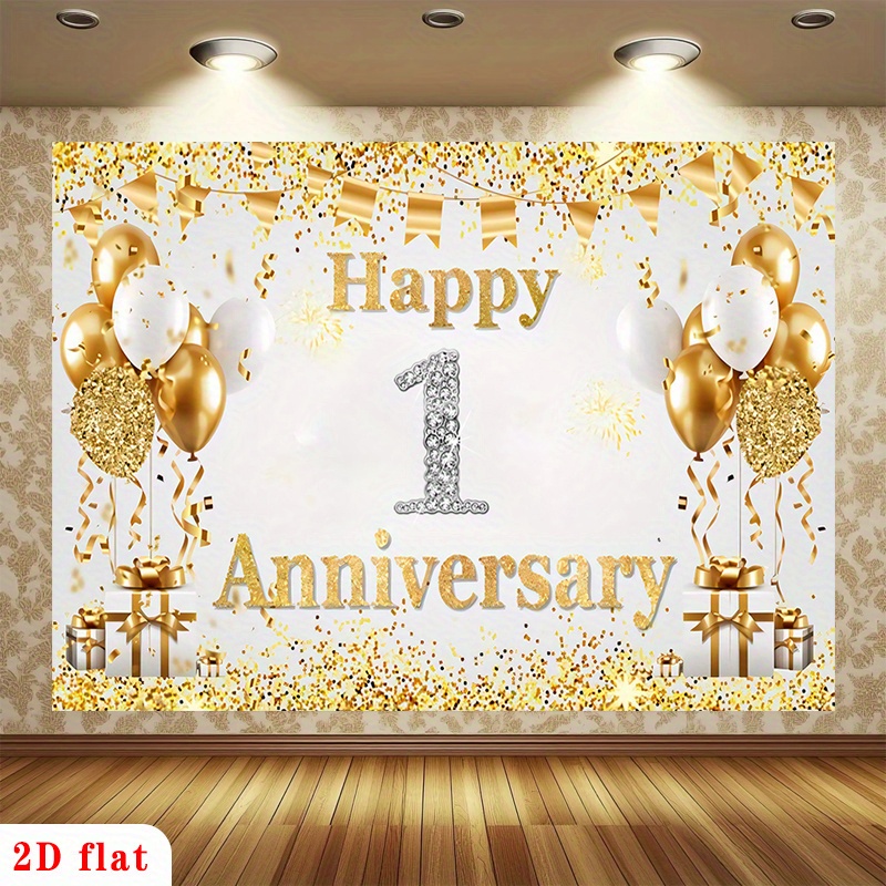2D Flat Gold White Happy 1st A – обзор и цена Party Banner Gold