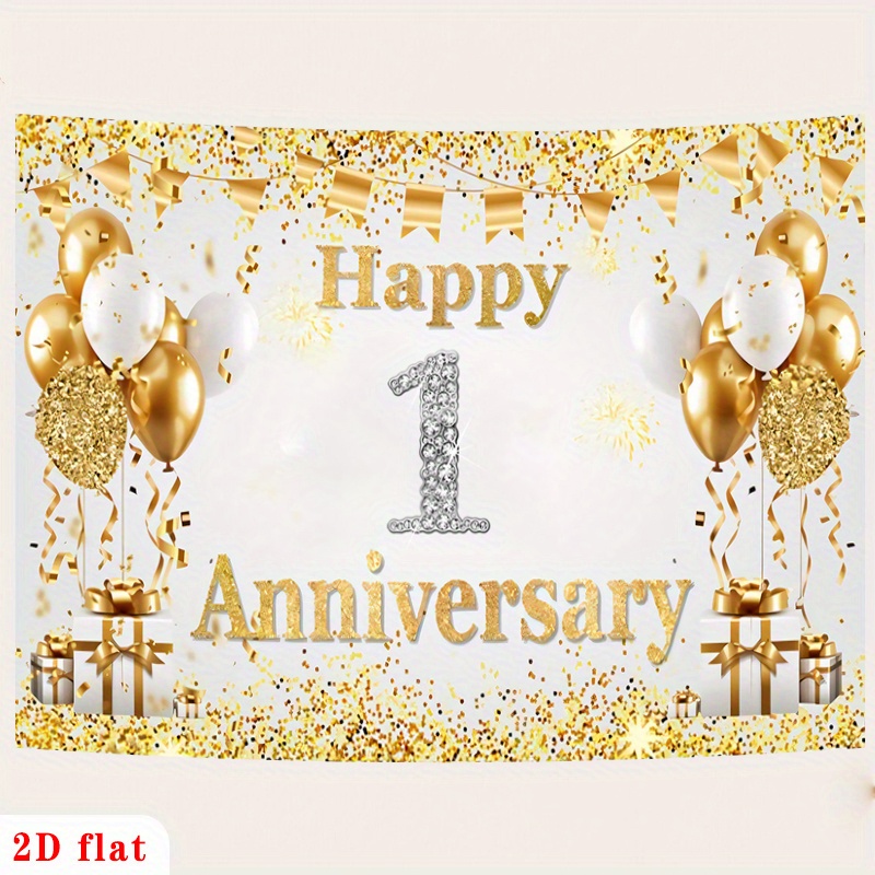 2D Flat Gold White Happy 1st A – обзор и цена Party Banner Gold