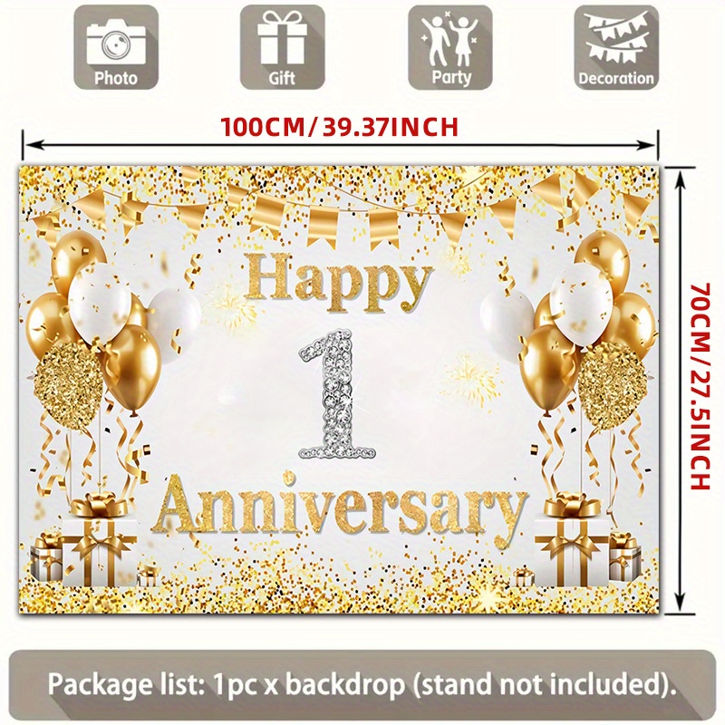 2D Flat Gold White Happy 1st A – обзор и цена Party Banner Gold