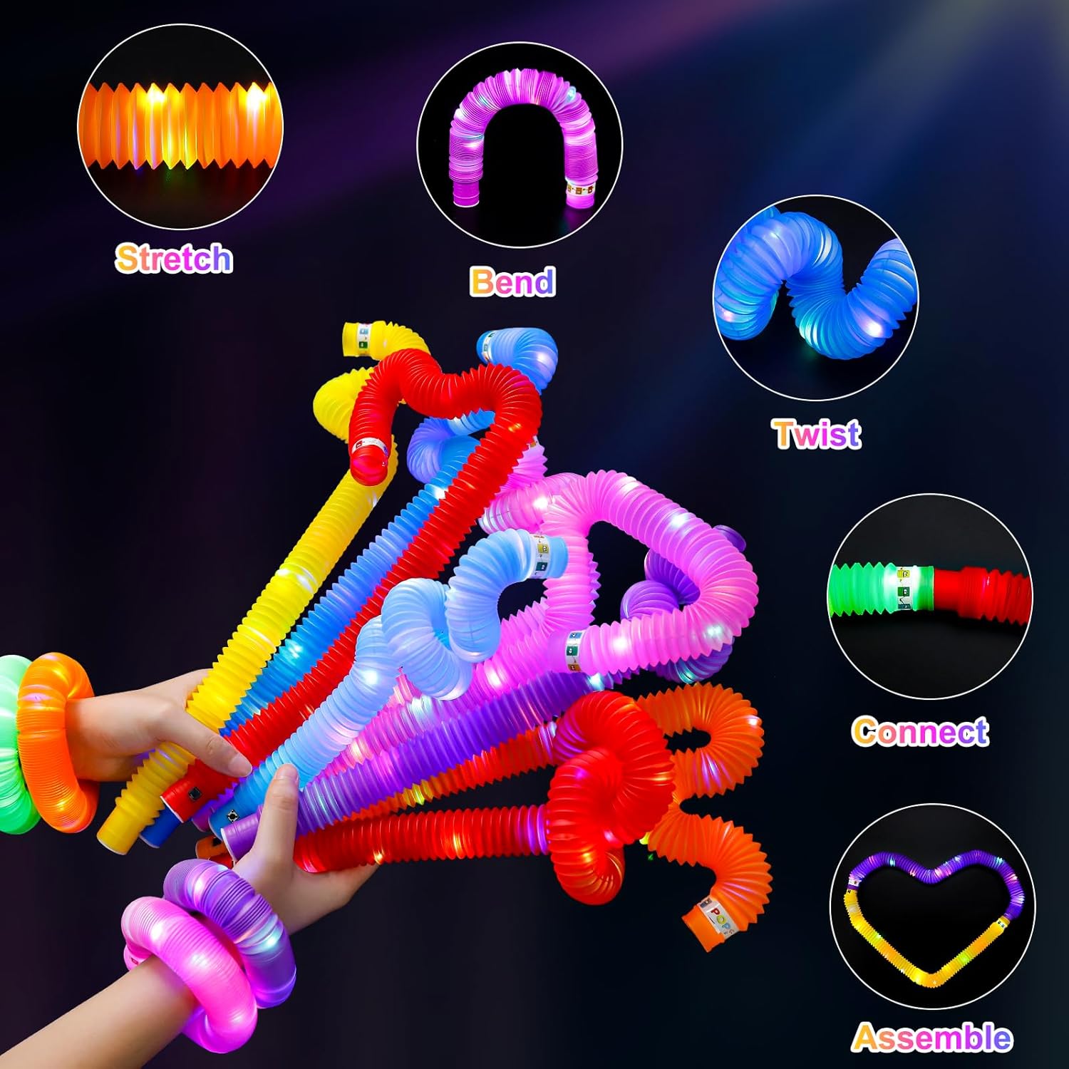 2/6/12 pcs LED Flash Pop Tubes – обзор и цена Cotton Candy Cone