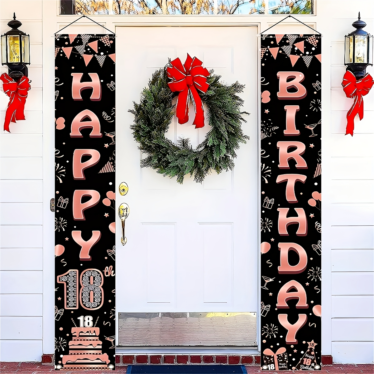 2Pcs Rose Gold Polyester Door  – обзор и цена Party Banner Gold