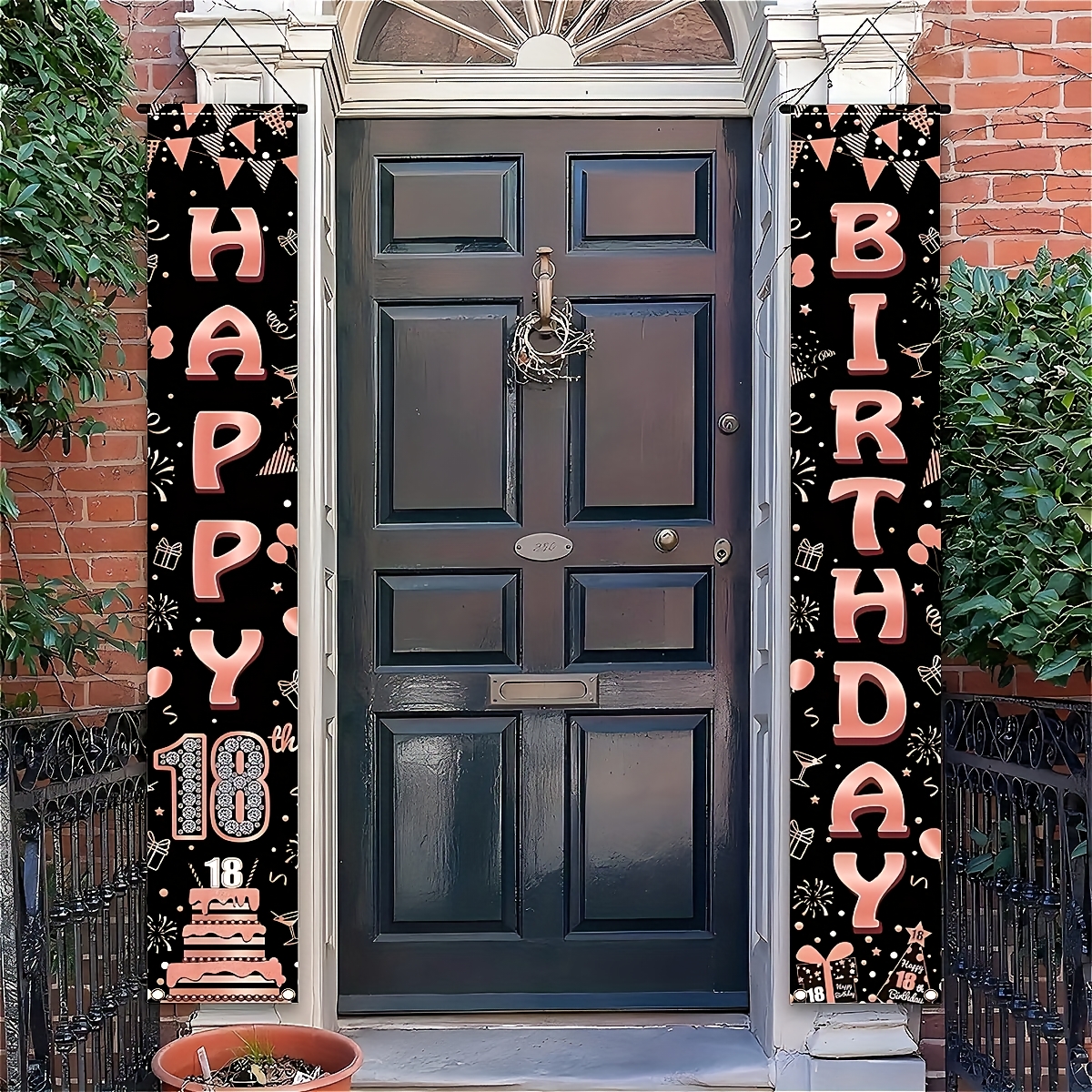 2Pcs Rose Gold Polyester Door  – обзор и цена Party Banner Gold