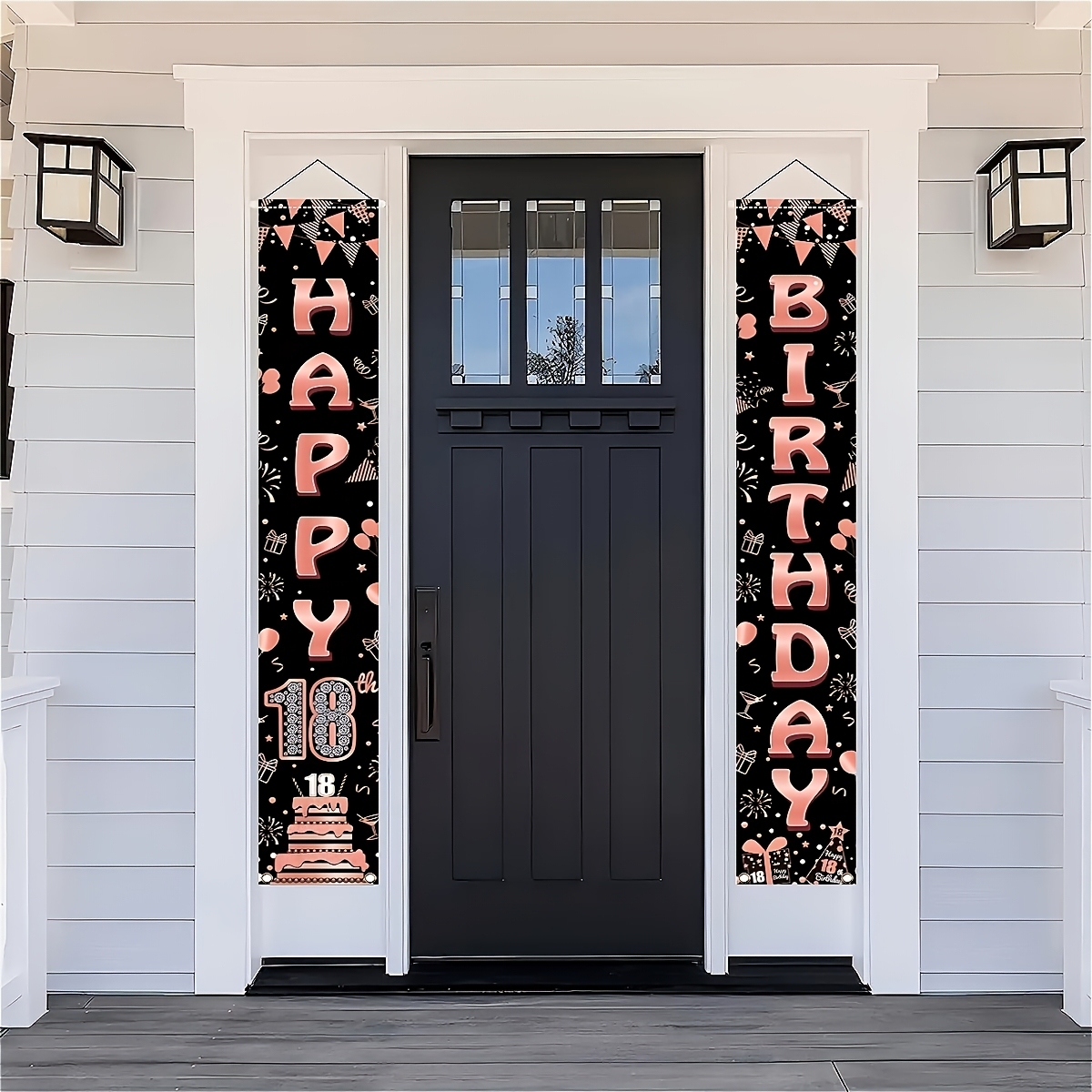 2Pcs Rose Gold Polyester Door  – обзор и цена Party Banner Gold