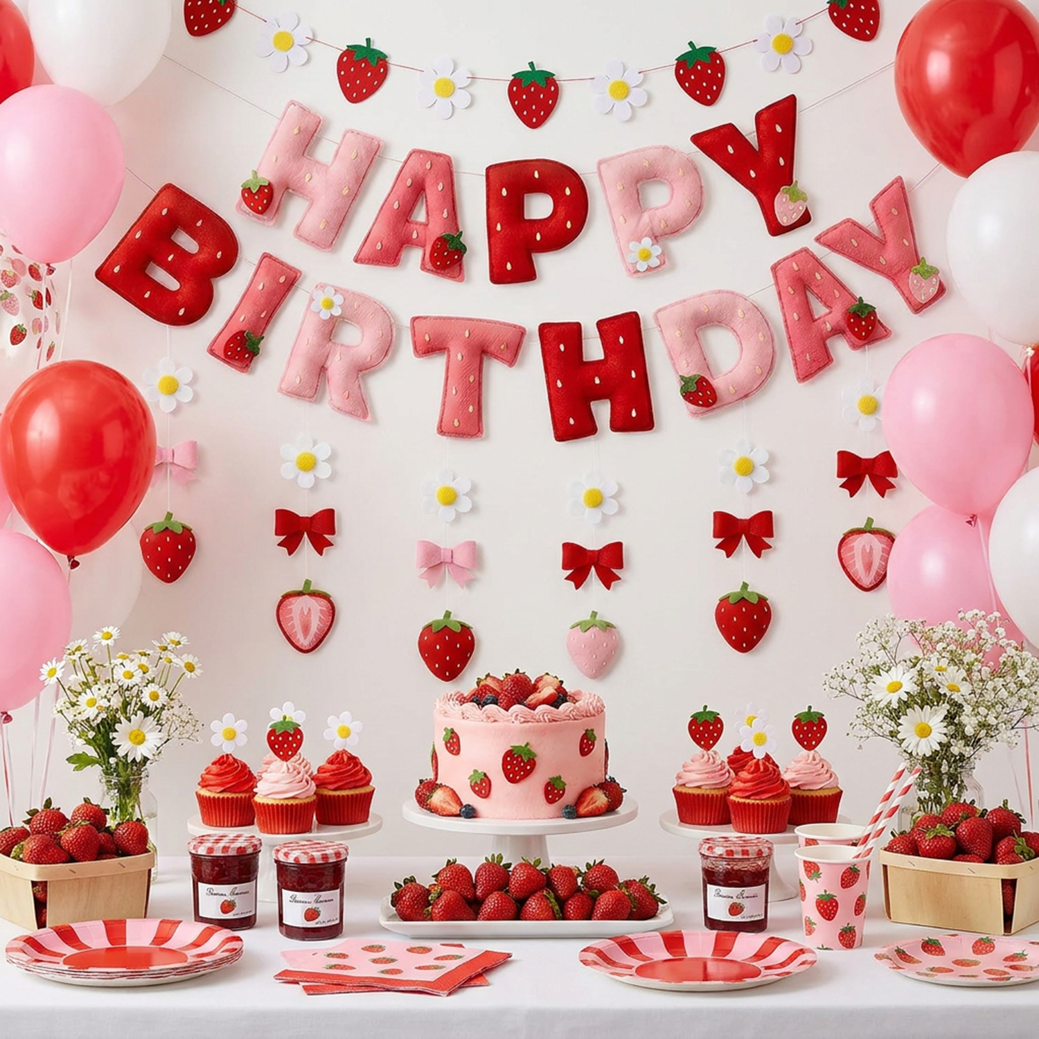 2D Felt Strawberry Hanging Gar – обзор и цена Event Party