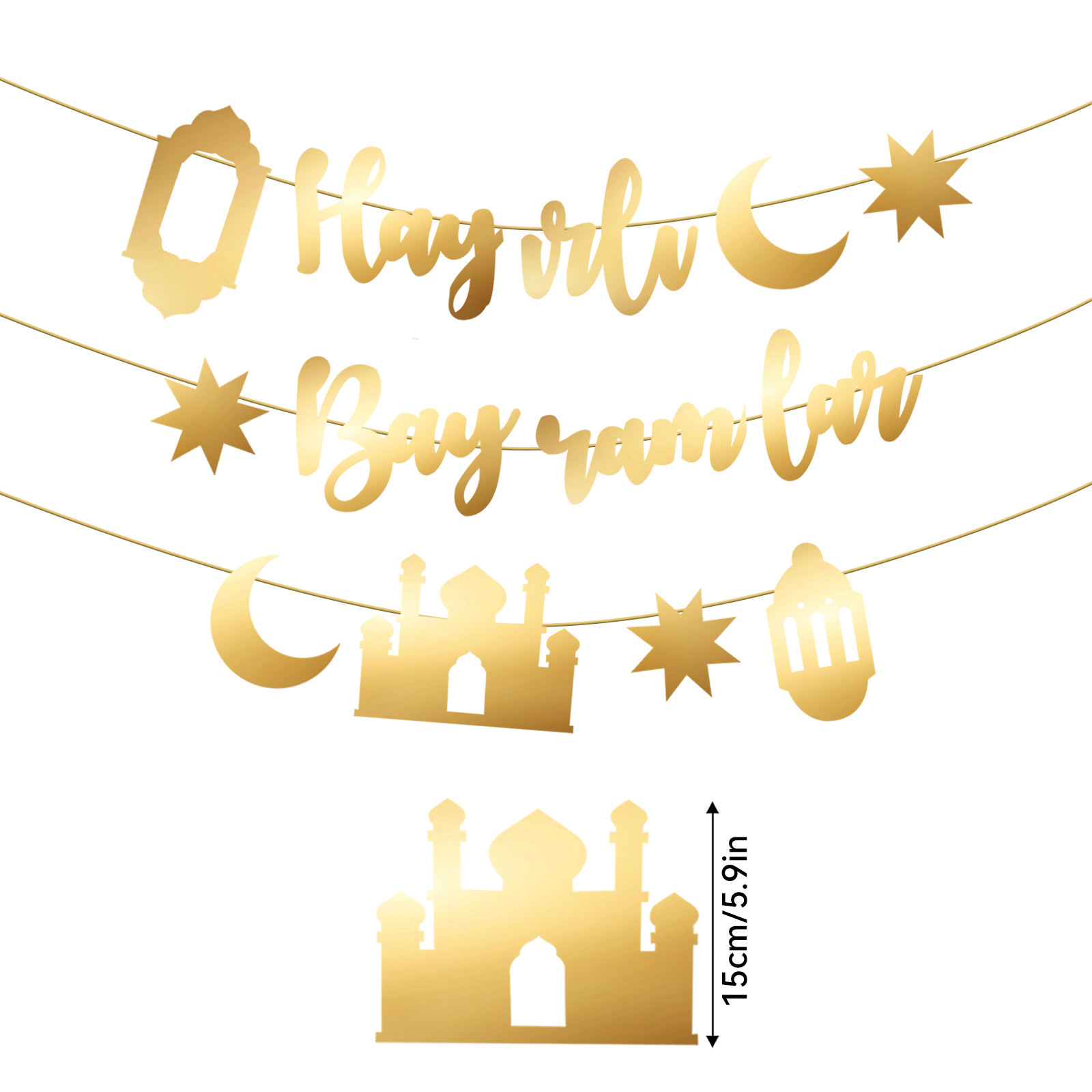 Hayirli Bayramlar Garland Deco – обзор и цена Party Banner Gold