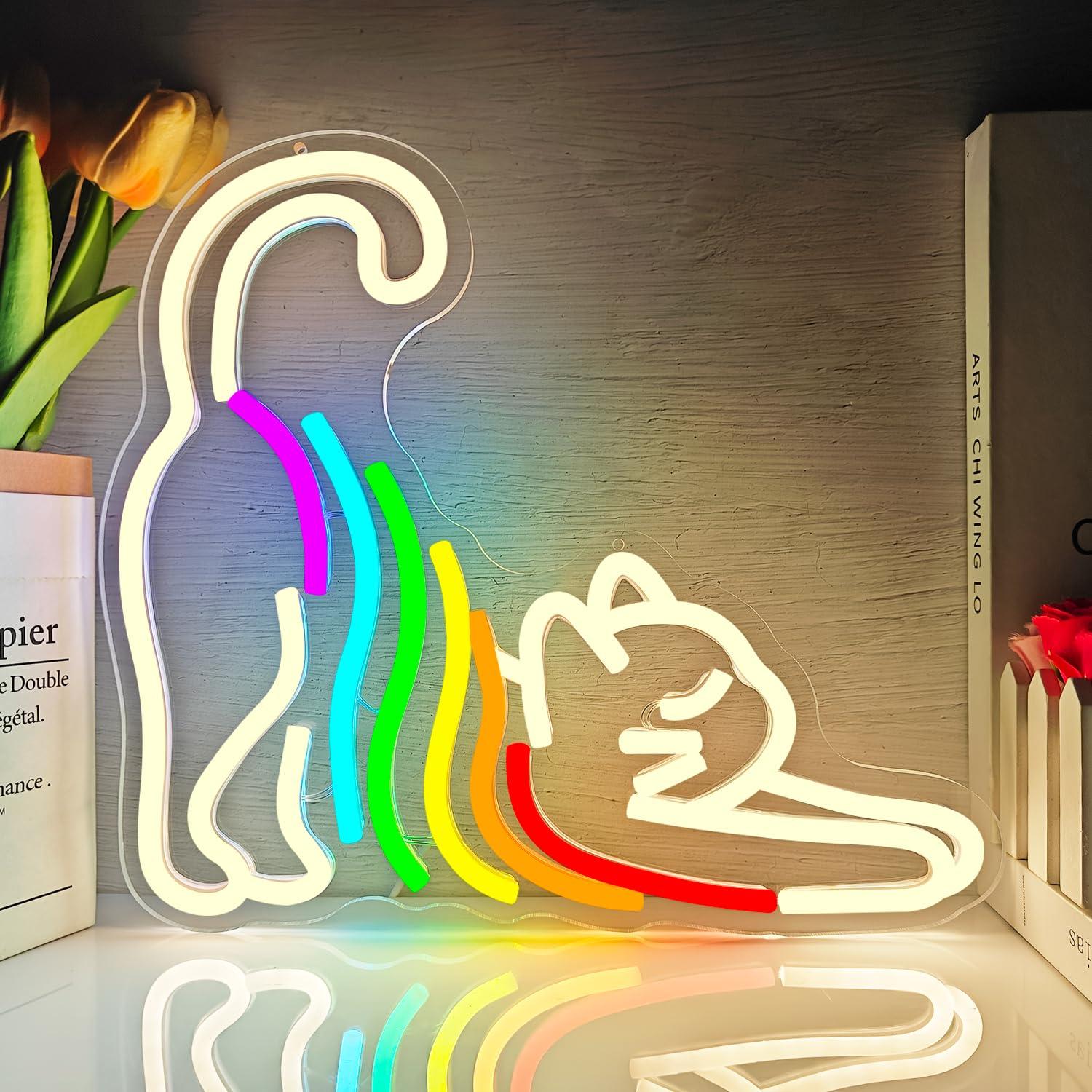 Rainbow Stretching Cat Neon Si – обзор и цена Neon Sign Party