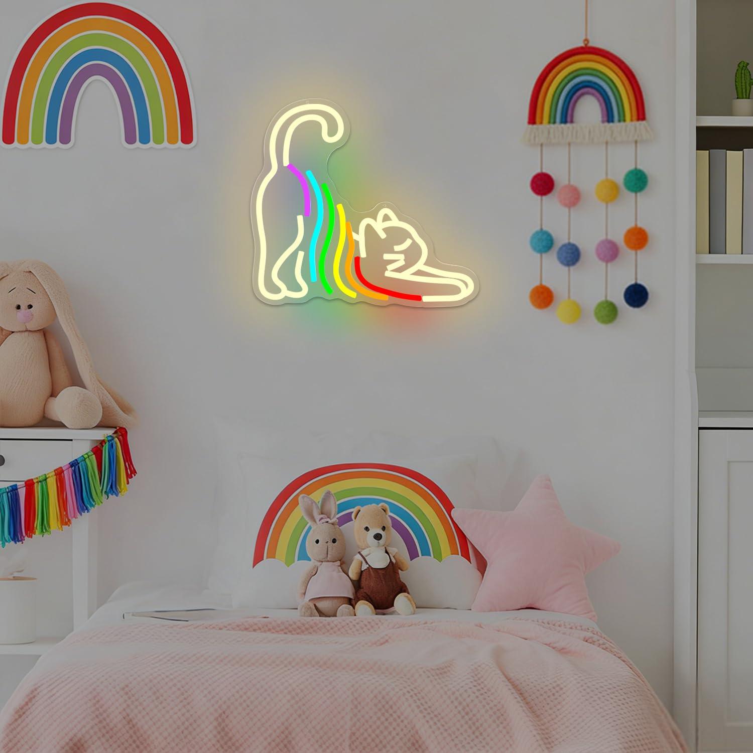 Rainbow Stretching Cat Neon Si – обзор и цена Neon Sign Party
