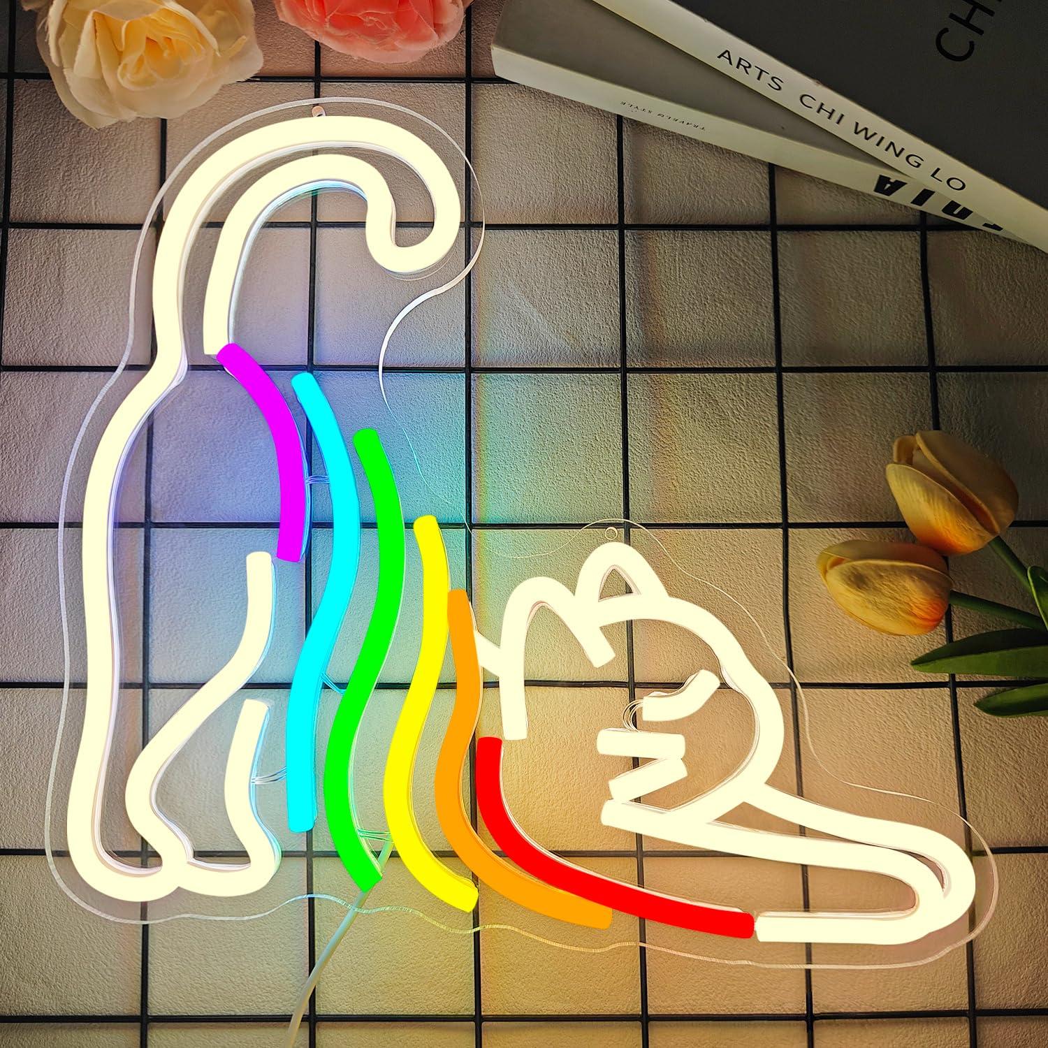 Rainbow Stretching Cat Neon Si – обзор и цена Neon Sign Party