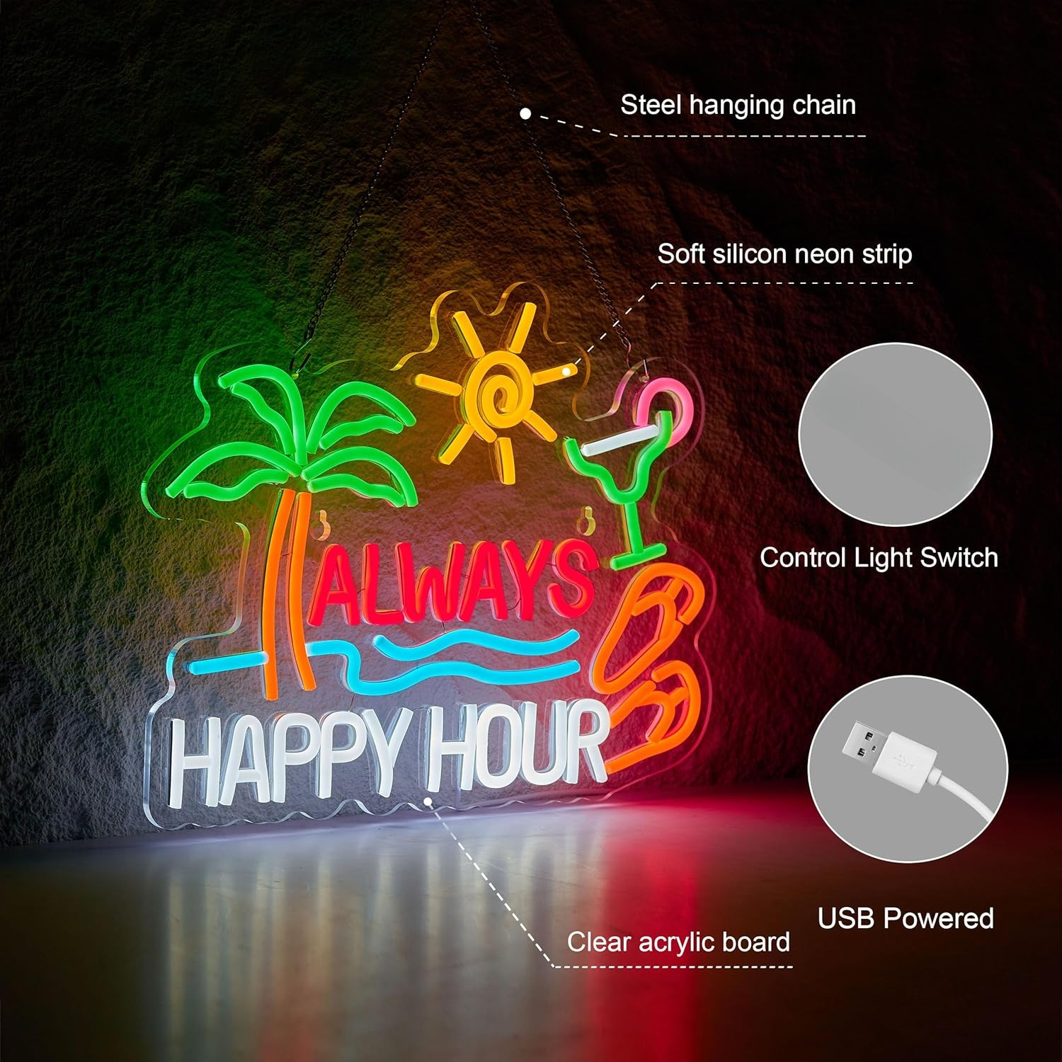 Always Happy Hour Beer Bar Neo – обзор и цена Neon Sign Party