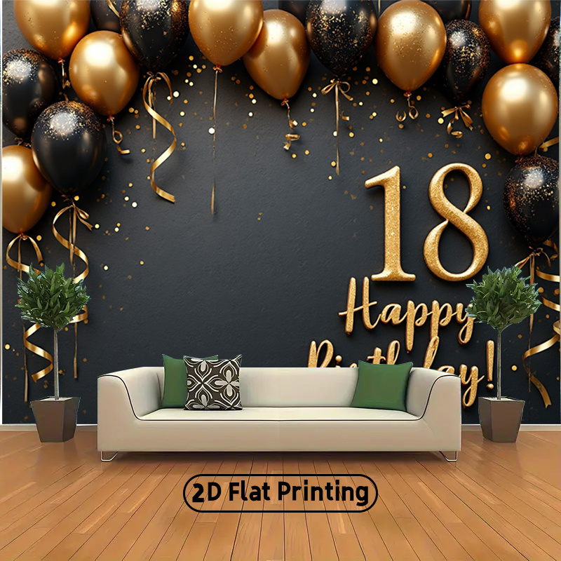 2D 1Pc Black & Gold Balloons B – обзор и цена Party Banner Gold