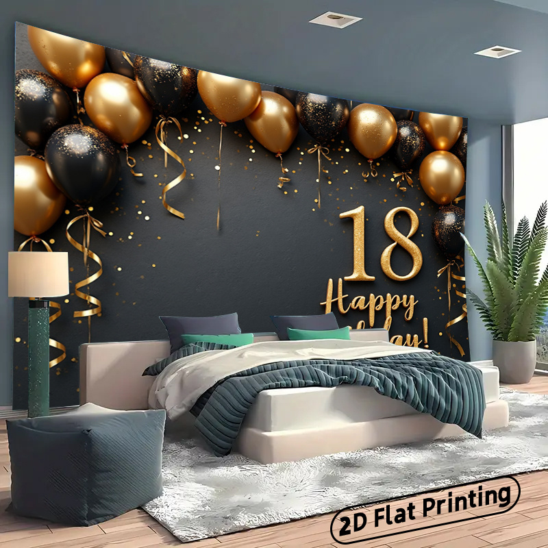 2D 1Pc Black & Gold Balloons B – обзор и цена Party Banner Gold