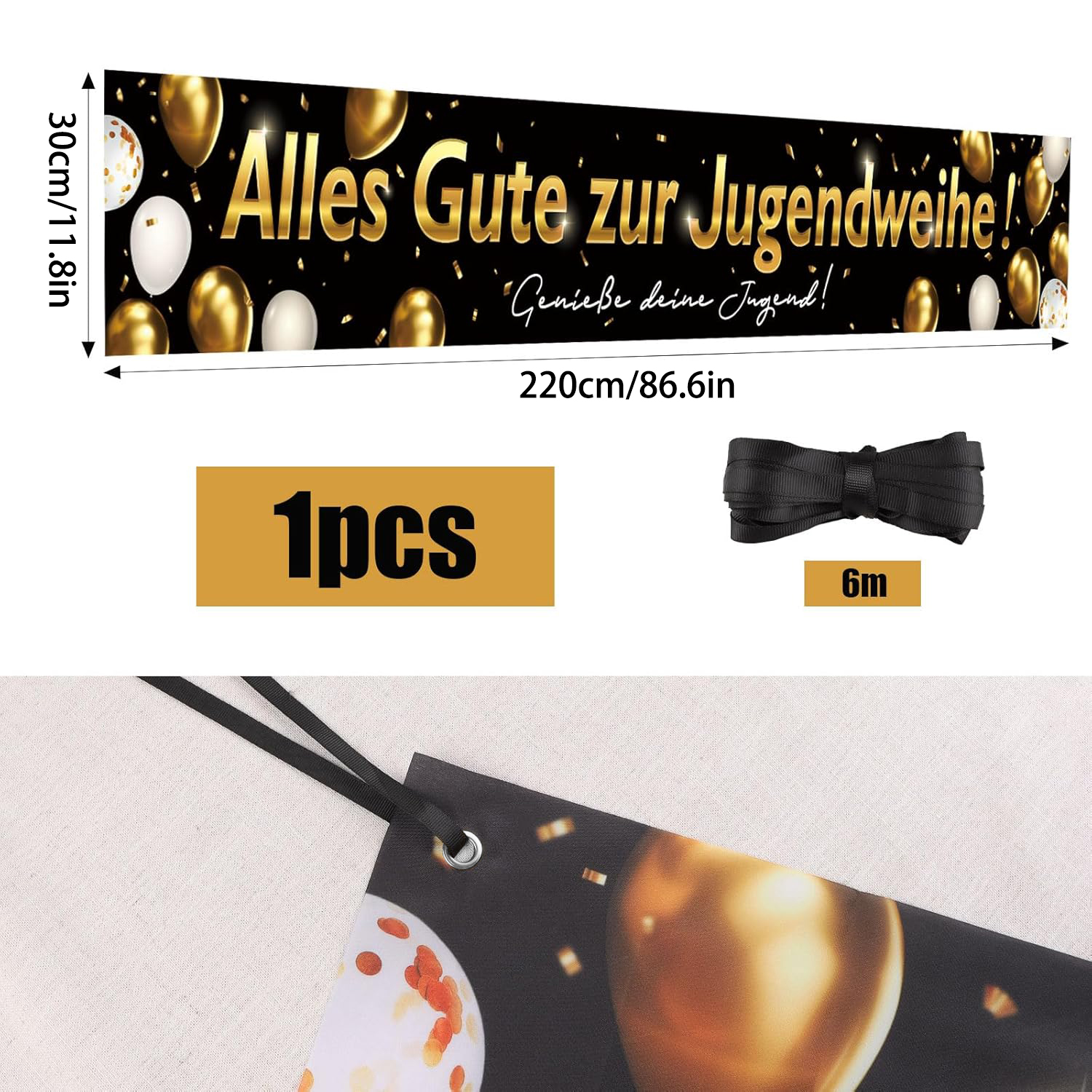 Jugendweihe Deko,Jugendweihe B – обзор и цена Party Banner Gold