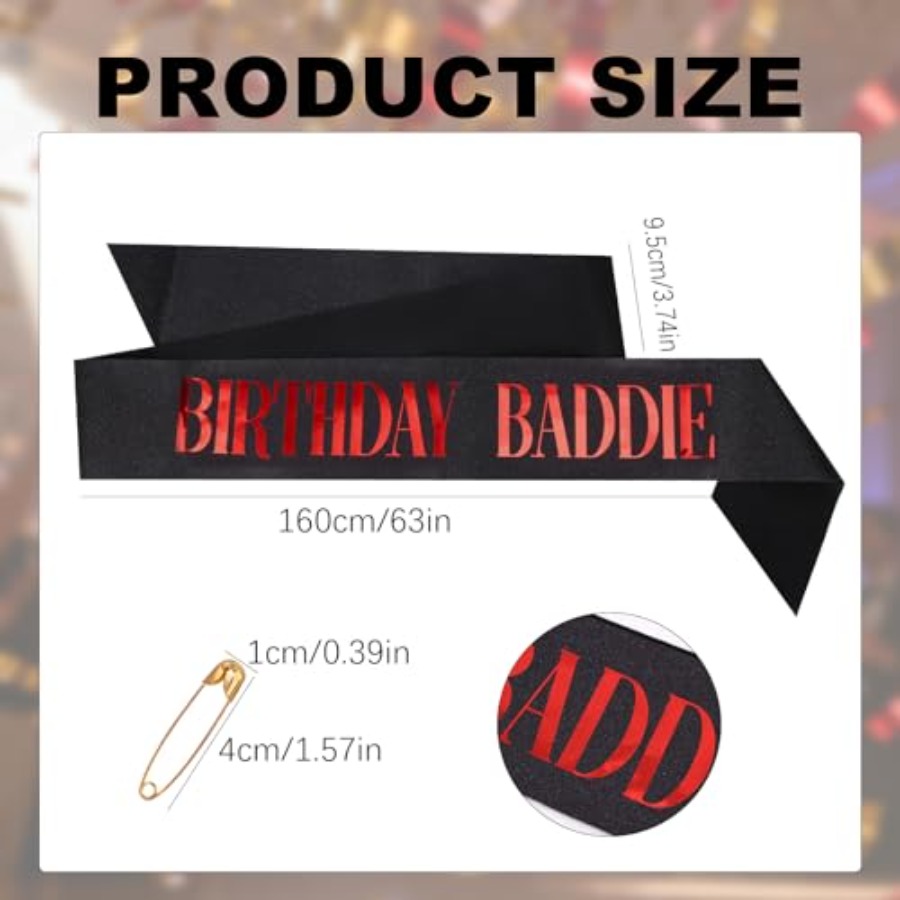 Birthday Baddie Sash, Glitter  – обзор и цена Birthday Sash Glitter
