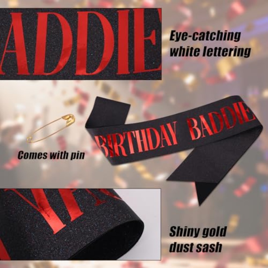 Birthday Baddie Sash, Glitter  – обзор и цена Birthday Sash Glitter