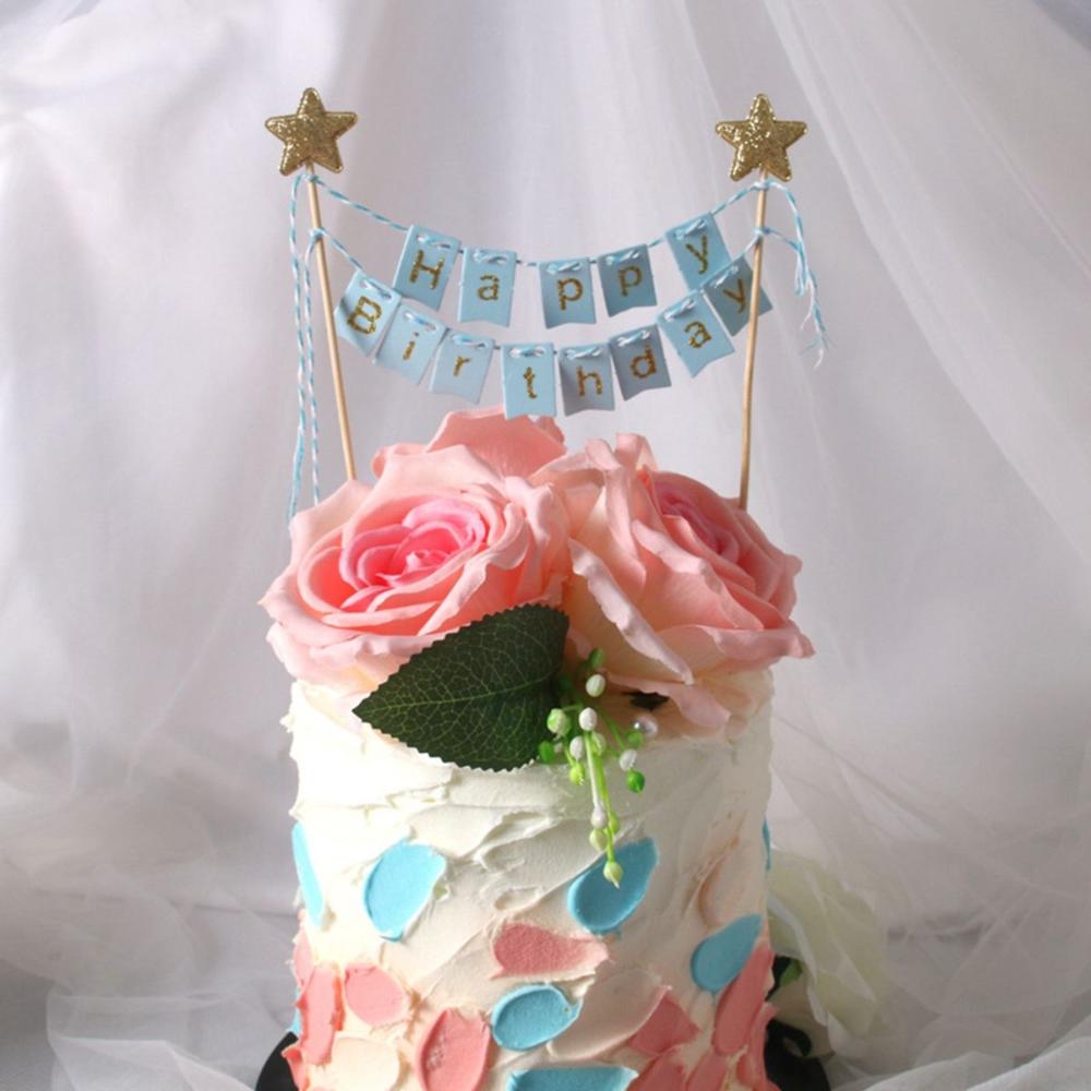 Happy Birthday Cake Flags DIY  – обзор и цена Party Banner Gold