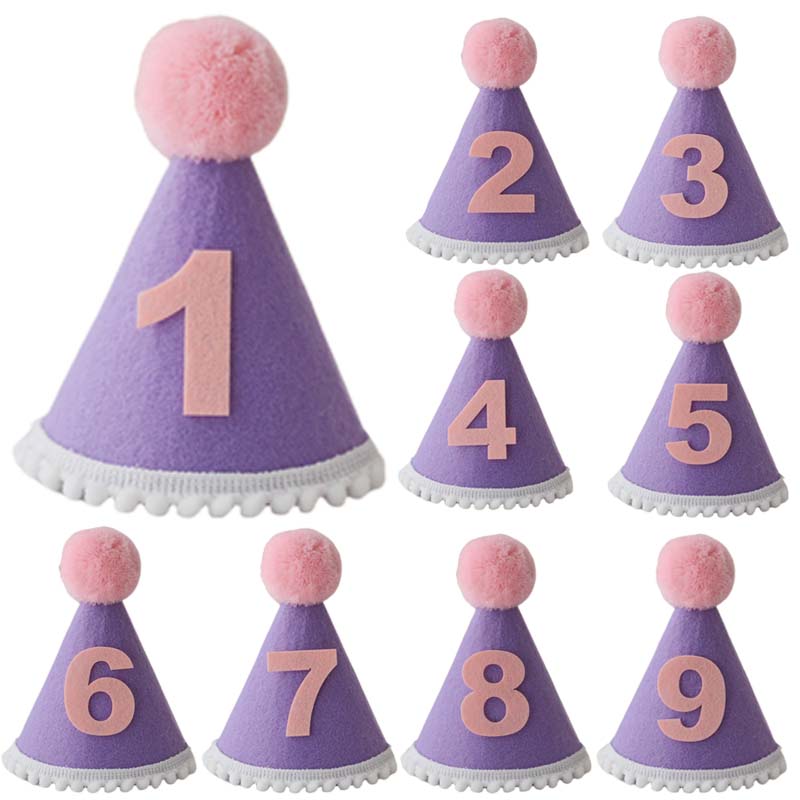 Purple Birthday Hat 1 2 3 4 5  – обзор и цена Party Hat Cone