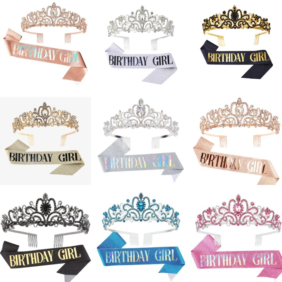 2Pcs Set Rhinestone Crystal Cr – обзор и цена Birthday Sash Glitter