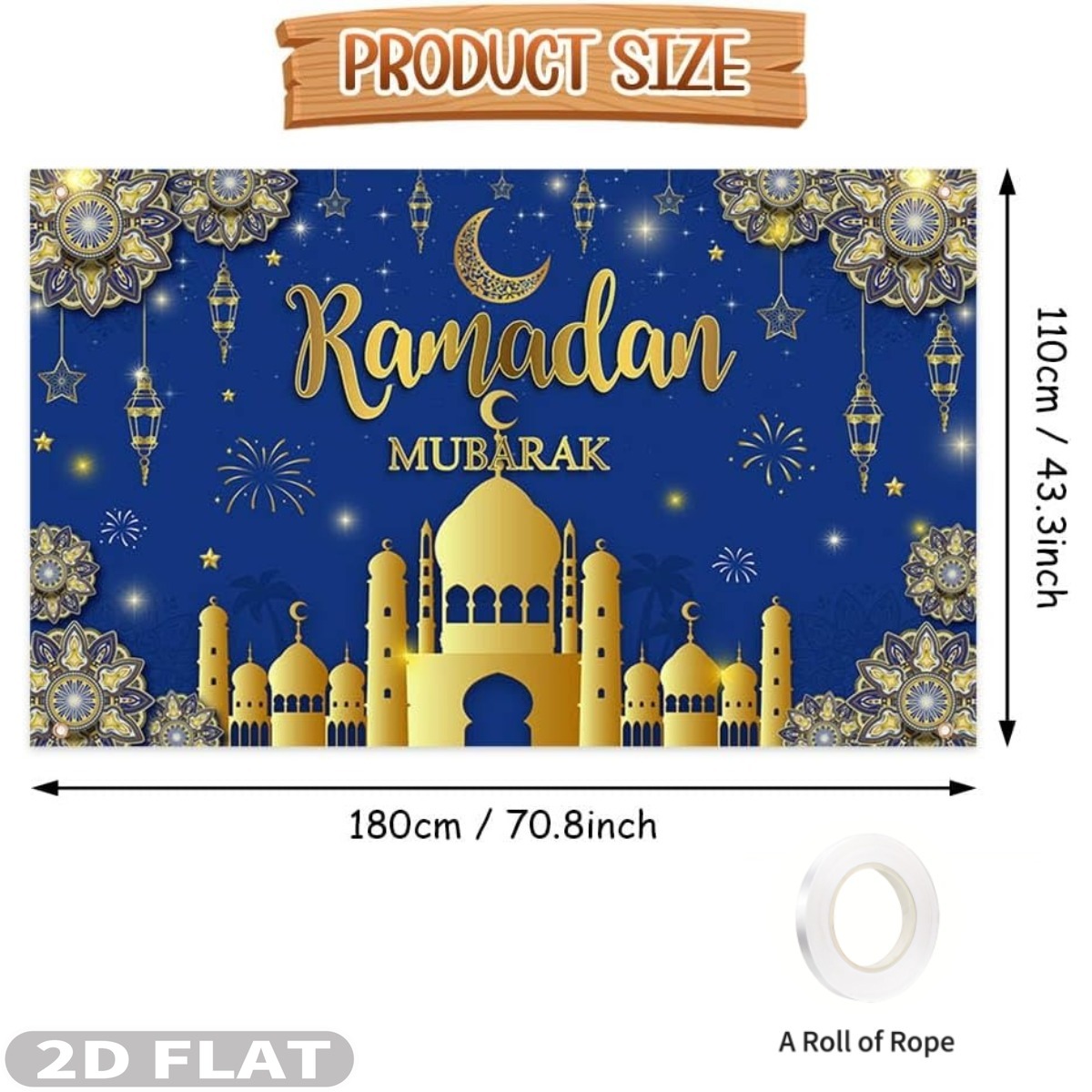 2D FLAT 1pc Ramadan Mubarak Fe – обзор и цена Party Banner Gold