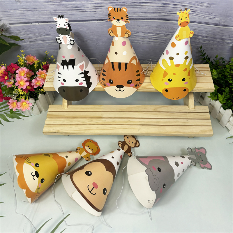 6Pcs Jungle Animal Paper Hats  – обзор и цена Party Hat Cone
