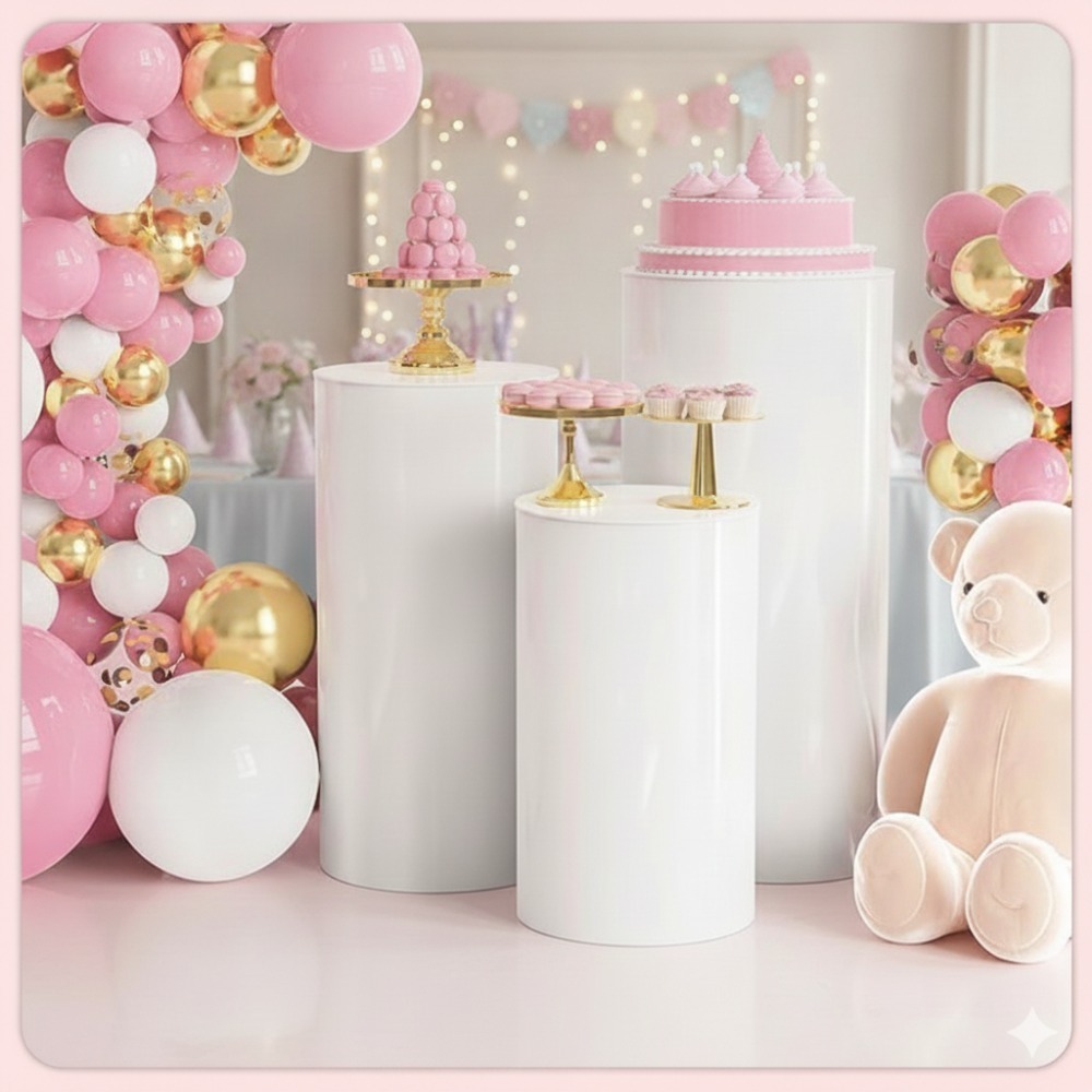 3/5Pcs White Cylinder Pedestal – обзор и цена Event Party
