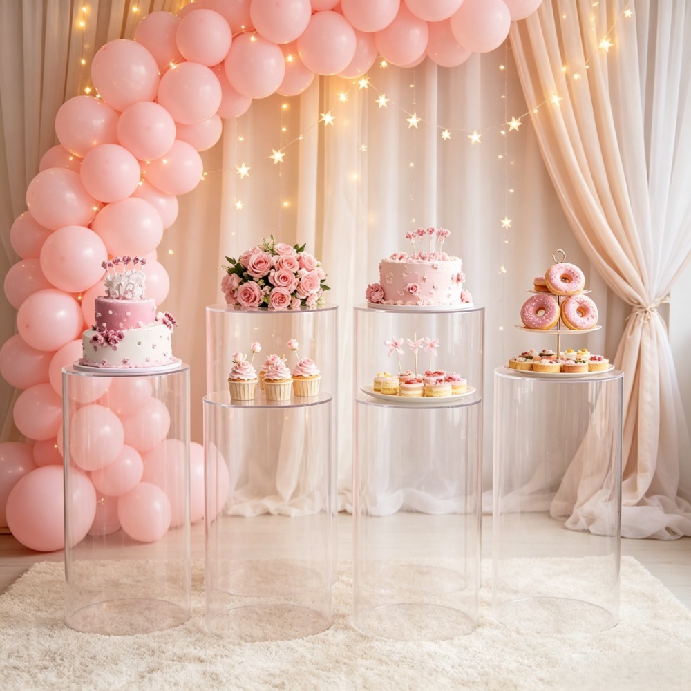 3/5Pcs White Cylinder Pedestal – обзор и цена Event Party