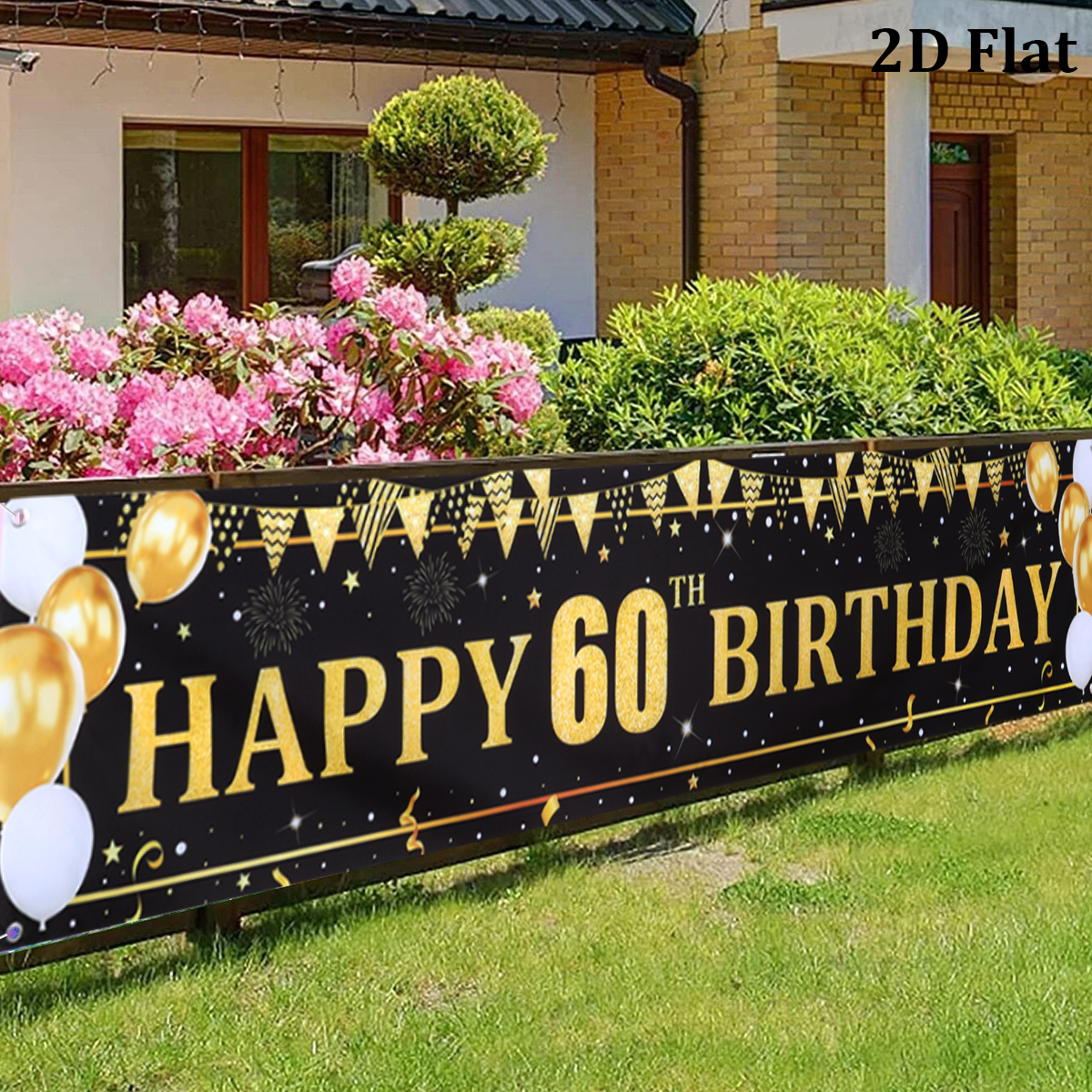 Black Gold Balloons Flags Happ – обзор и цена Party Banner Gold