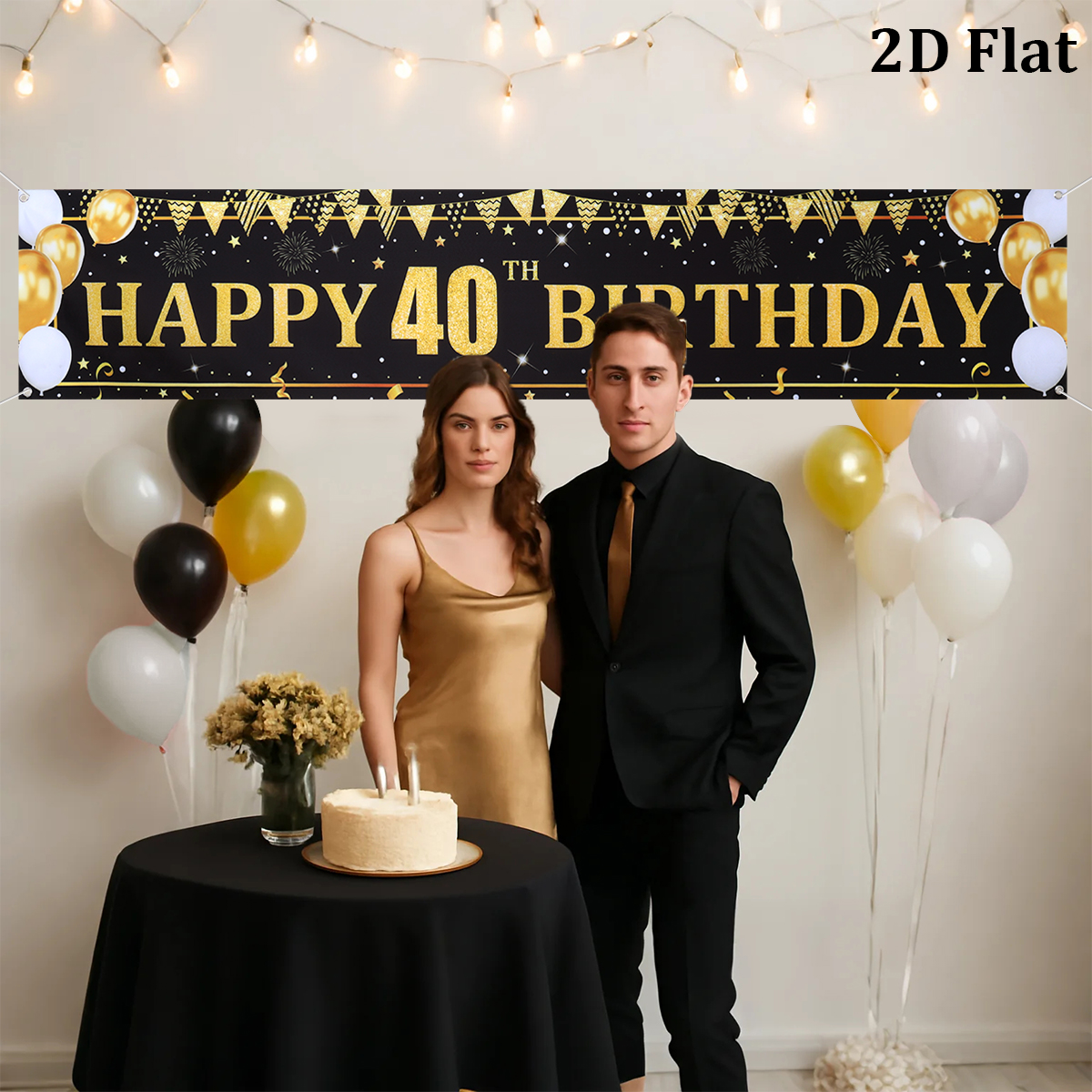 Black Gold Balloons Flags Happ – обзор и цена Party Banner Gold