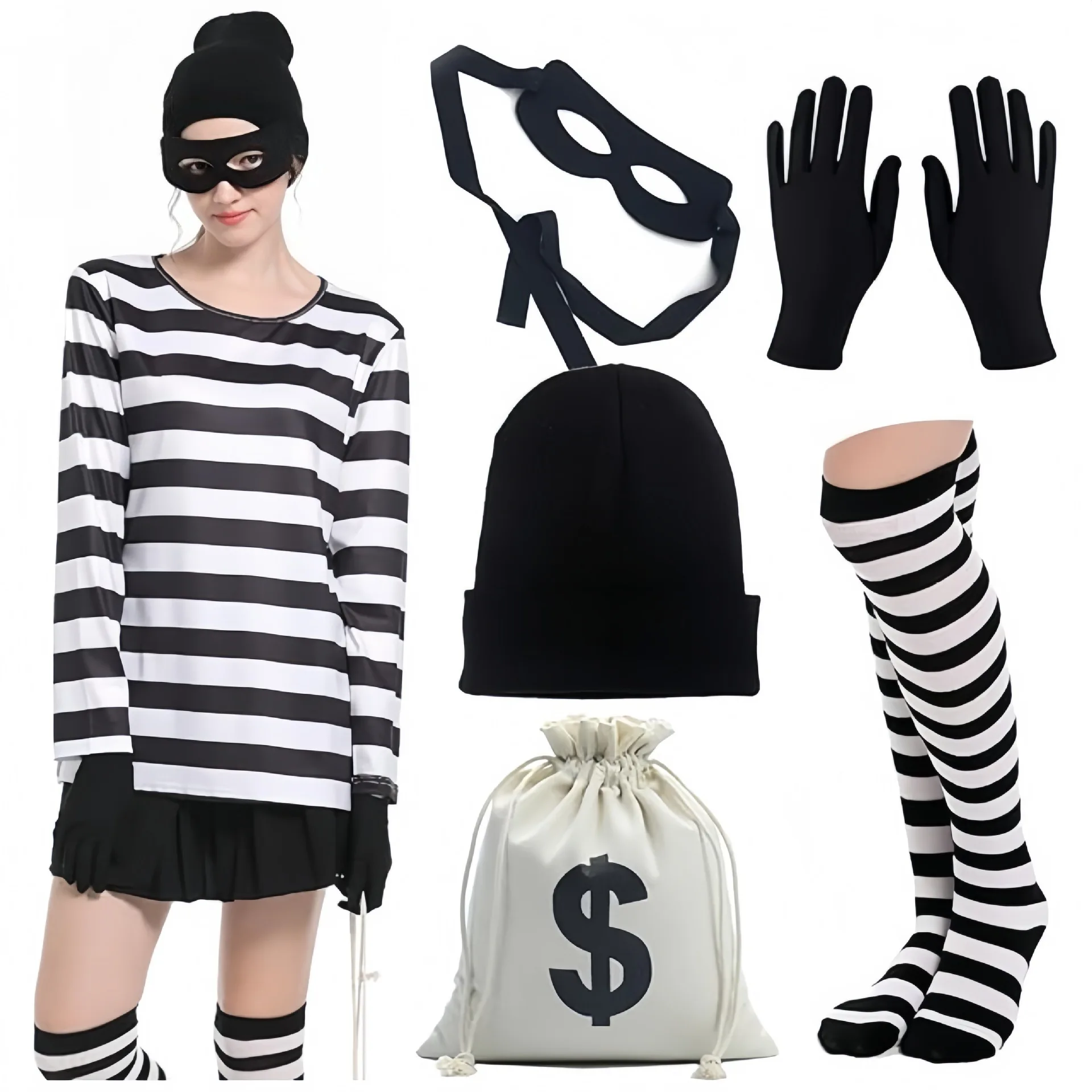 Convict Thief Cosplay Costume  – обзор и цена Party Favor Bag