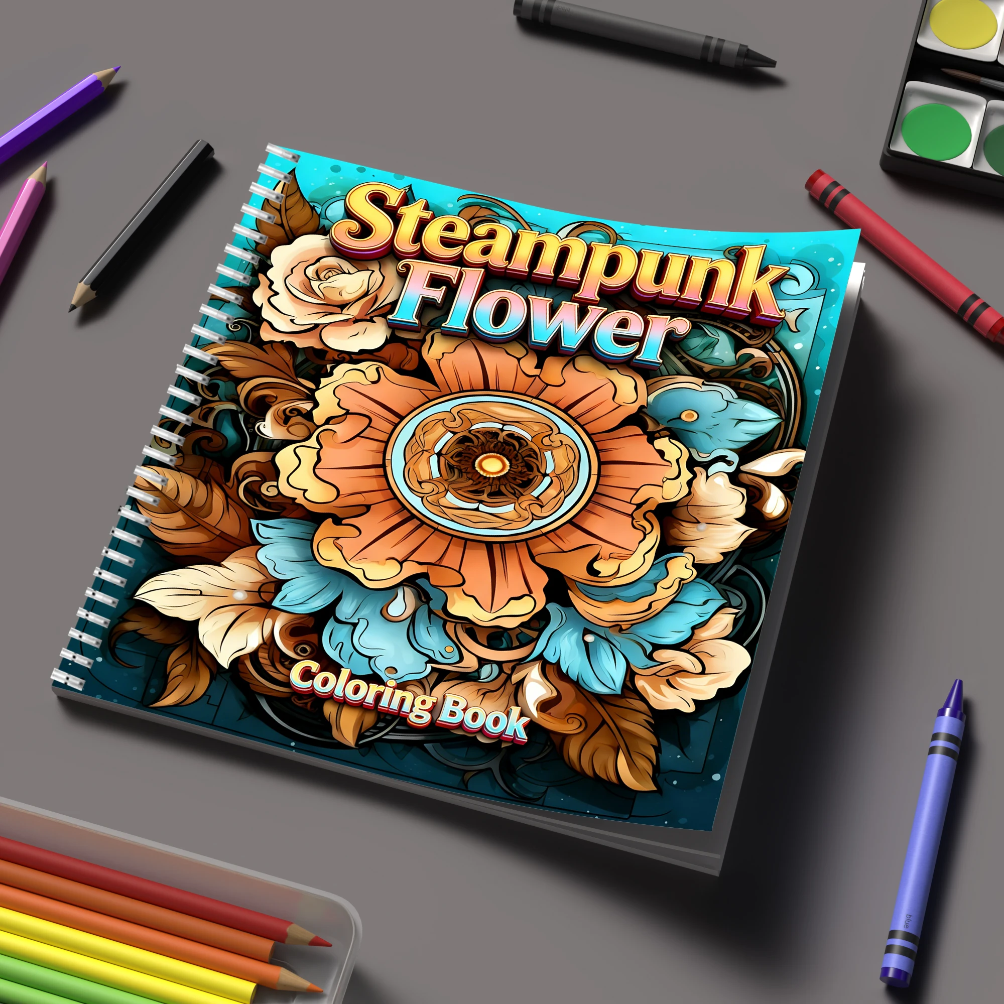 Coloring Book Steampunk Flower – обзор и цена Event Supplies