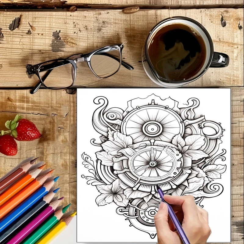 Coloring Book Steampunk Flower – обзор и цена Event Supplies
