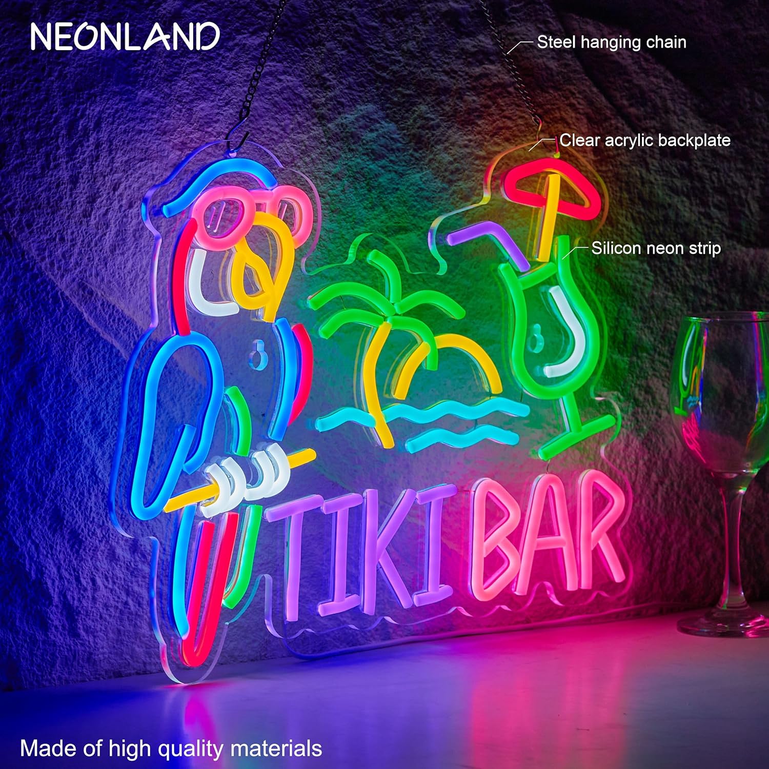 Tiki Bar Parrot Palm Tree Neon – обзор и цена Neon Sign Party