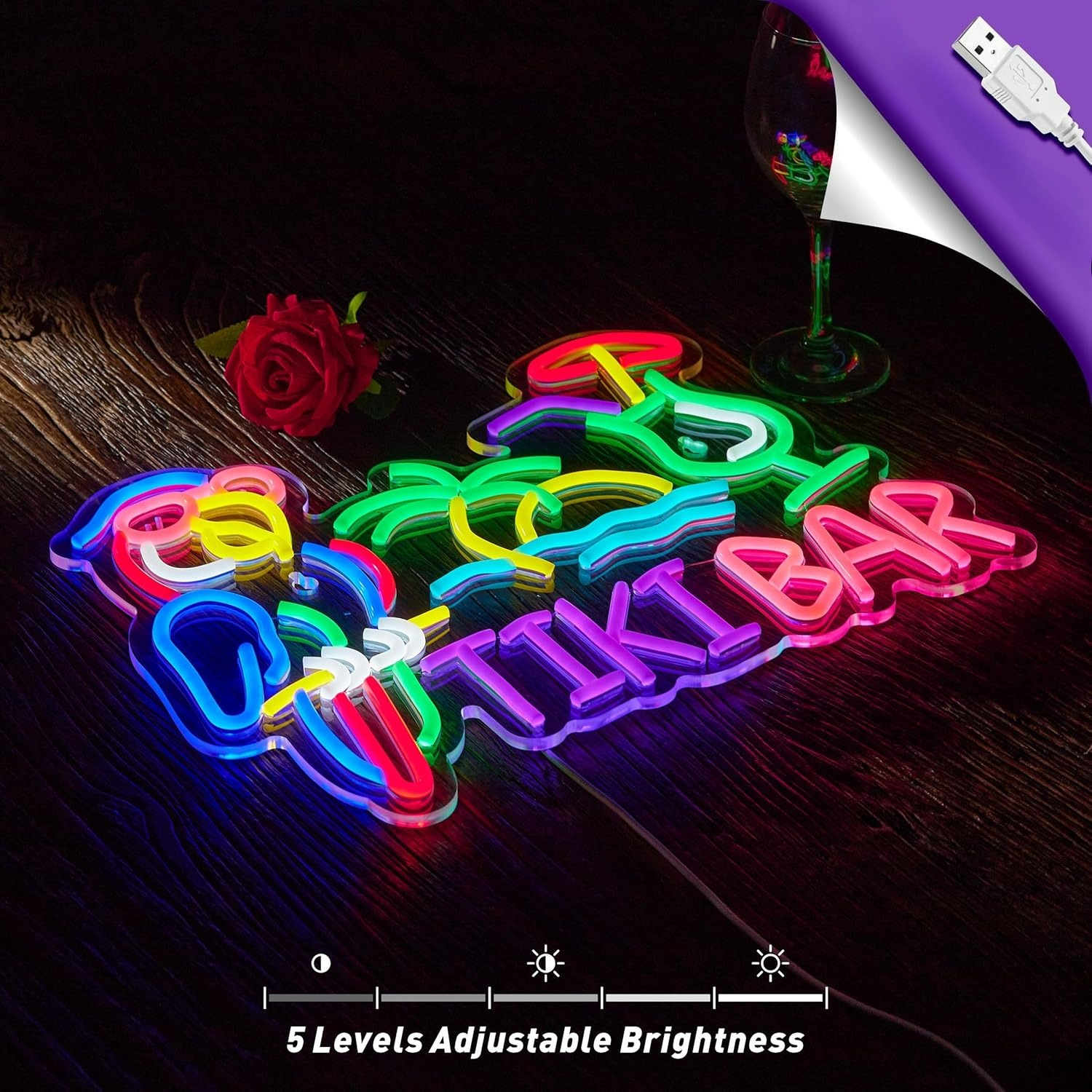 Tiki Bar Parrot Palm Tree Neon – обзор и цена Neon Sign Party