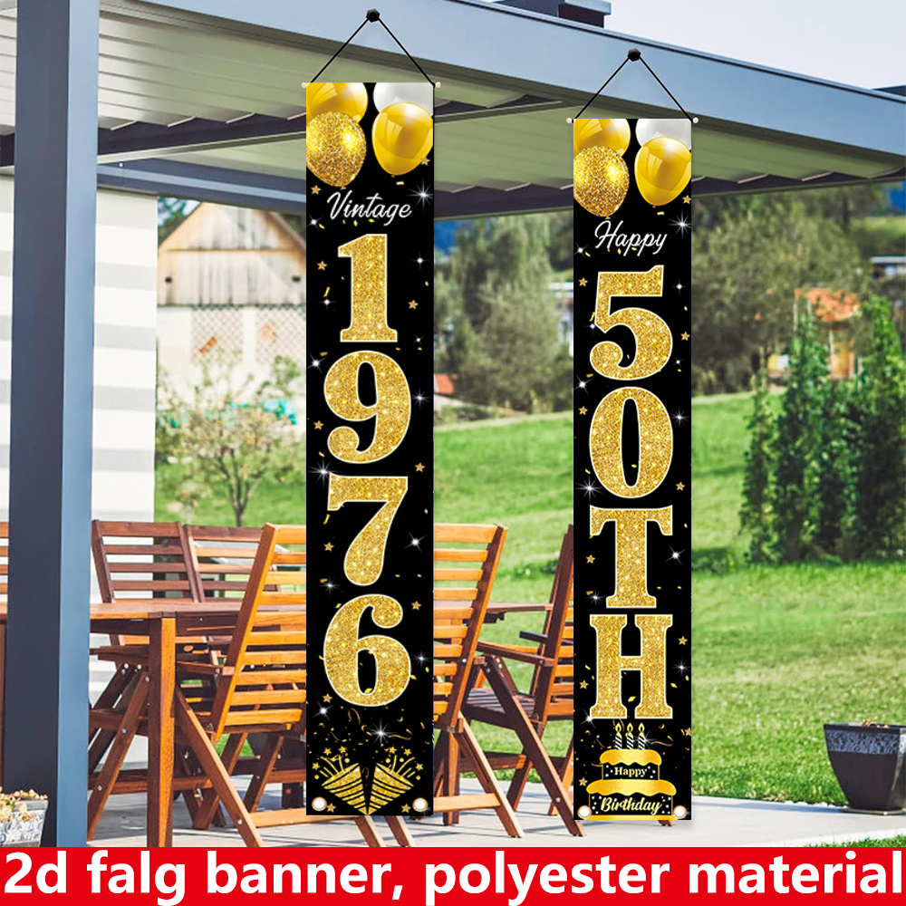 2D flat banner, 2pc birthday b – обзор и цена Party Banner Gold