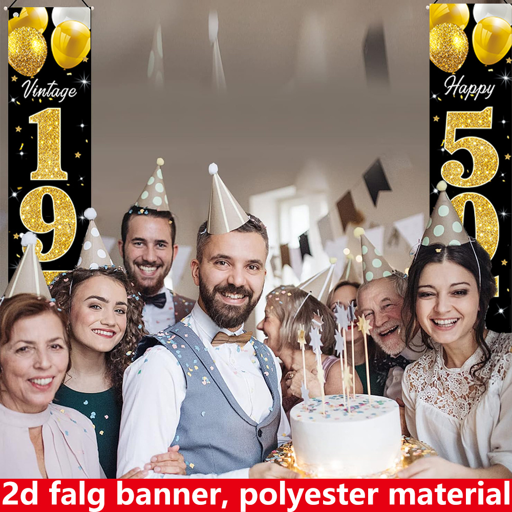 2D flat banner, 2pc birthday b – обзор и цена Party Banner Gold
