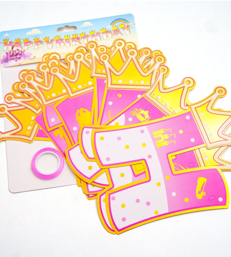 Pink Stamping Gold Crown Theme – обзор и цена Party Banner Gold