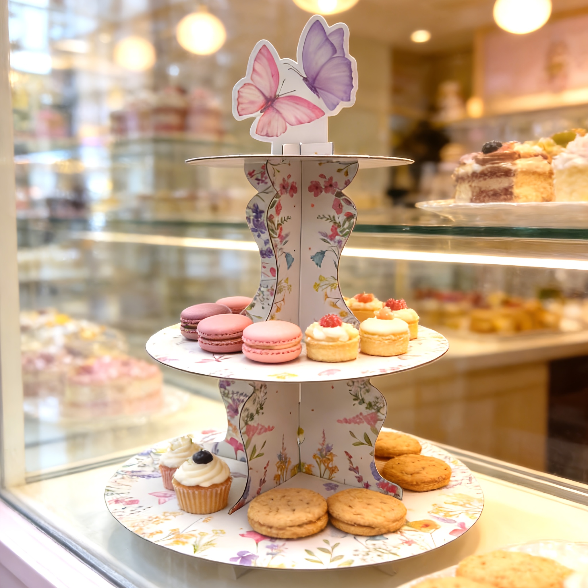 3-Tier Wildflower Butterfly Ca – обзор и цена Cupcake Stand Tier