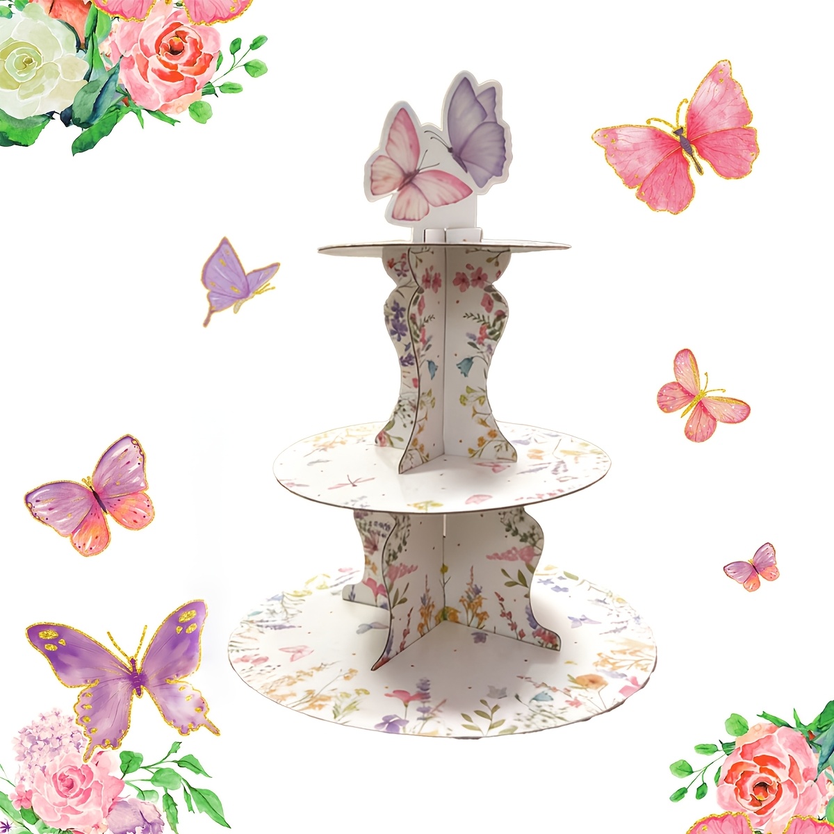 3-Tier Wildflower Butterfly Ca – обзор и цена Cupcake Stand Tier