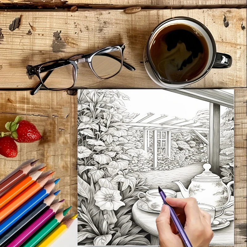 Tea In The Gardens Coloring Bo – обзор и цена Event Supplies