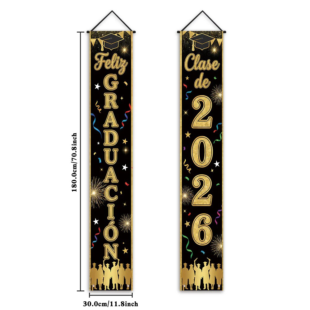 Feliz Graduacion Class of 2026 – обзор и цена Party Banner Gold